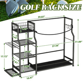 Jsskeeim golf bag storage rack garage organization for tidy golf gear.