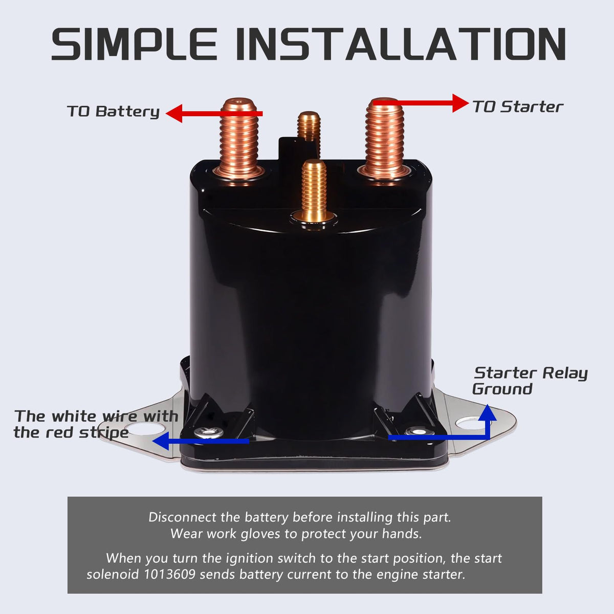 JTAREA starter solenoid wiring diagram image illustrating compatible connections for 12V systems.