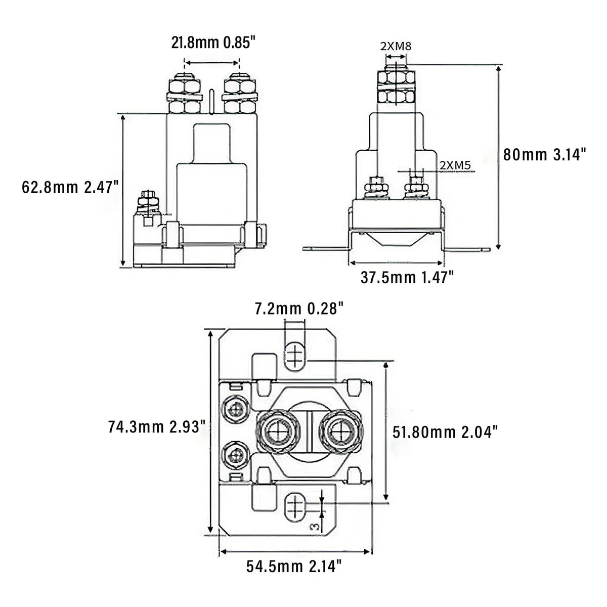 JTAREA 27153-G01 solenoid side profile for EZGO compatibility