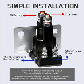 JTAREA 27153-G01 solenoid wiring terminals ready for four-terminal EZGO setup