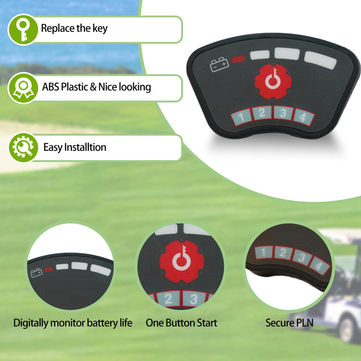 JTCMOJS durable weather resistant panel for outdoor golf carts