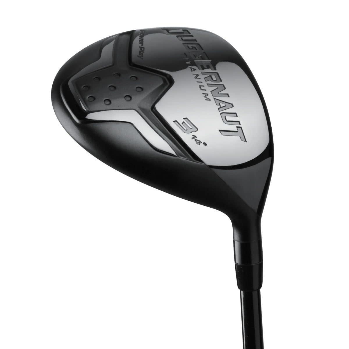 Juggernaut Titanium fairway wood head enables high-launch shots from fairway or rough.
