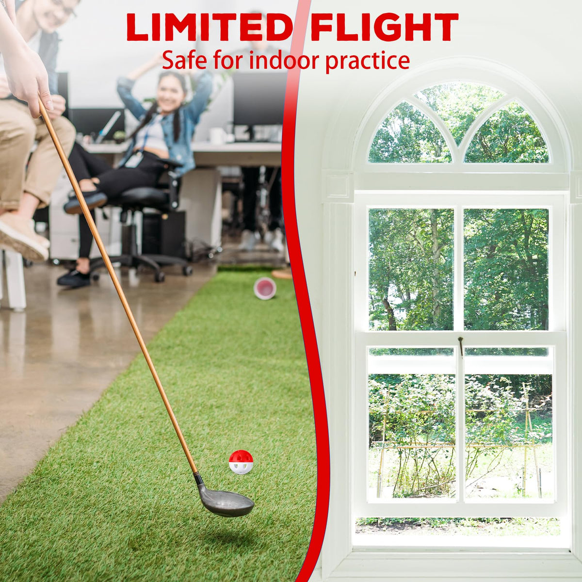 Junkin balls with 24-hole surface promote steady rotation for predictable distance cues.