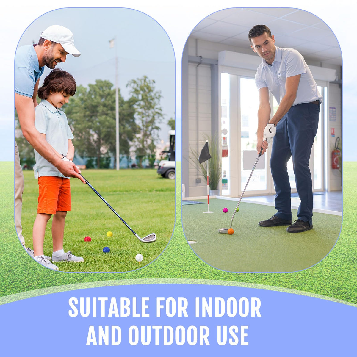 Junkin foam golf balls support practicing chips and short shots