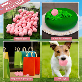 Junkin pink practice balls offer realistic feel and easy retrieval.