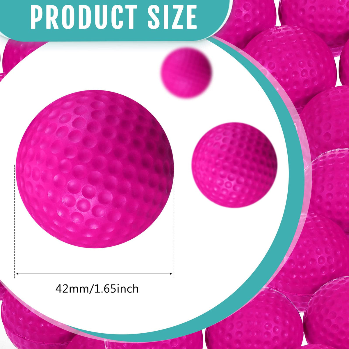 Junkin foam golf ball easy to spot in rose red for quick retrieval.