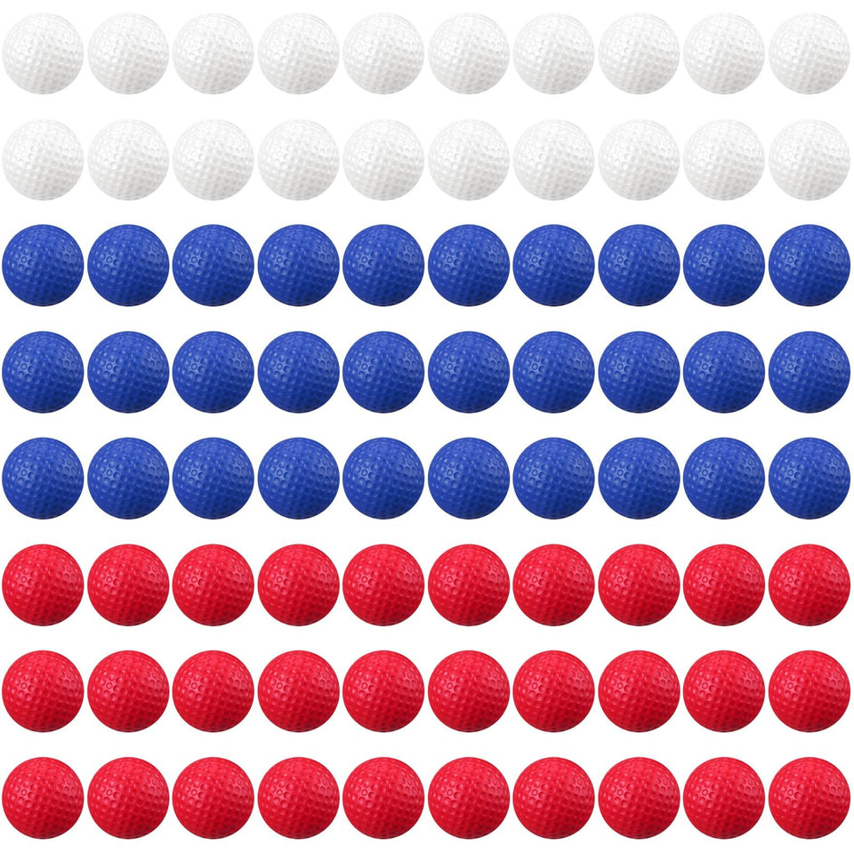 Junkin foam golf ball red for indoor practice and easy retrieval.