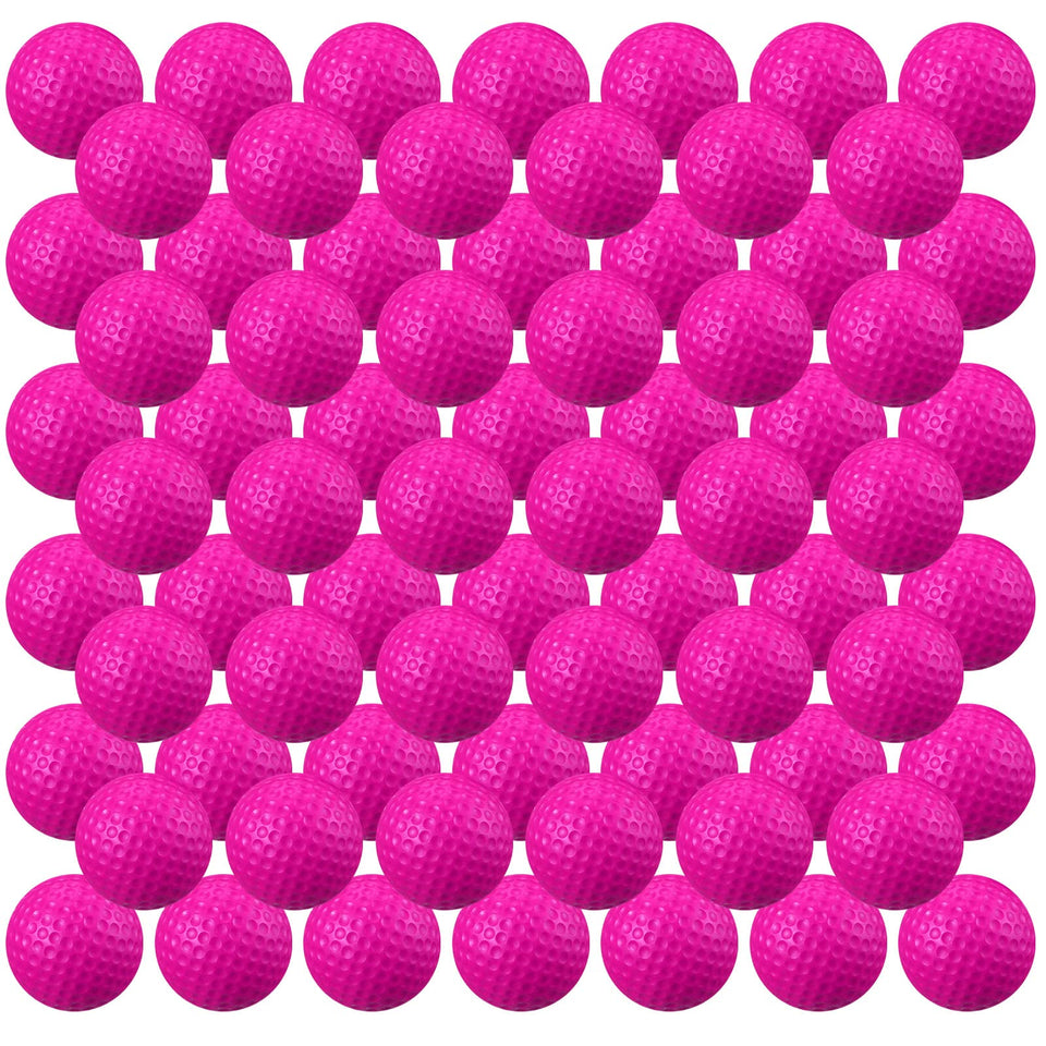 Junkin foam golf ball set in rose red, ideal for practice indoors or outdoors.