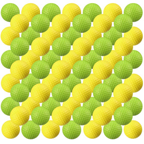 Junkin foam golf balls pack in yellow and green for easy practice and visibility.