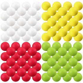 Junkin 80-pcs foam golf balls pack in a practice setup for versatile indoor and outdoor use.