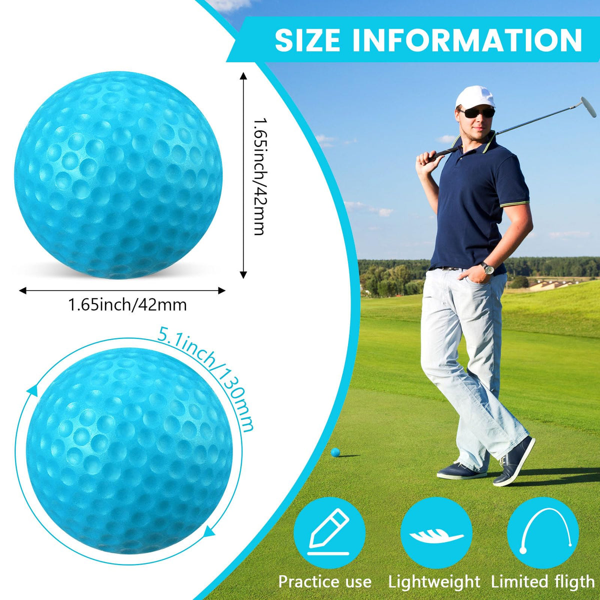 Junkin bright-color foam golf balls easy to spot during outdoor training.