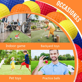 Junkin foam golf balls in bright colors for easy outdoor visibility.