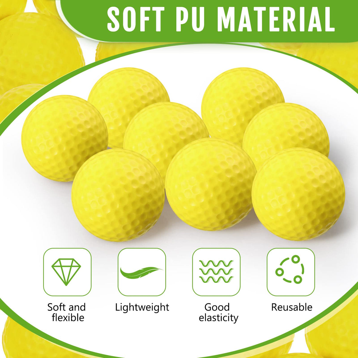 Junkin foam golf balls diameter 4.2 cm for safe lightweight practice