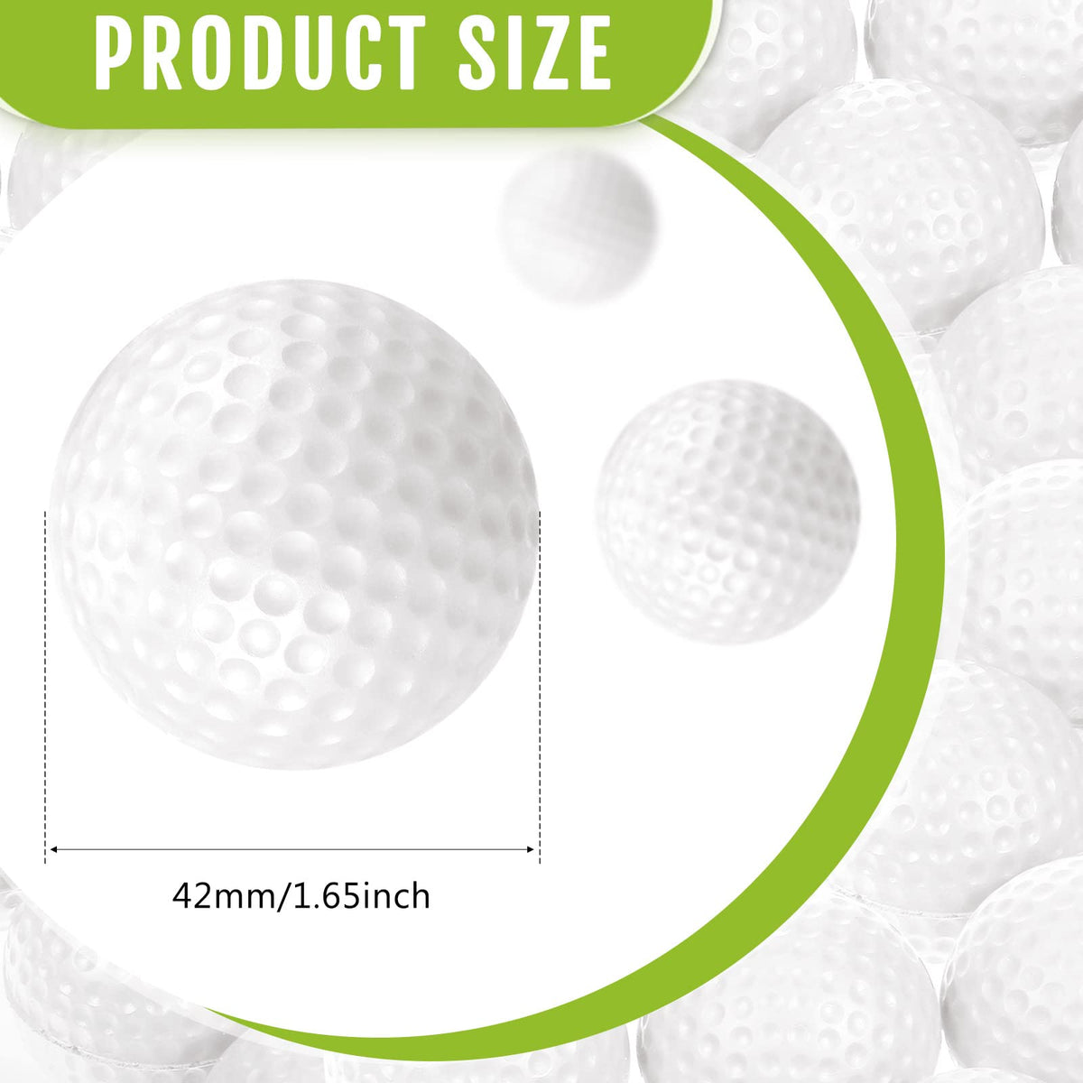 Junkin foam golf balls for indoor/outdoor practice with flight feedback.