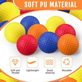 Junkin foam golf balls soft and elastic for forgiving indoor drills.