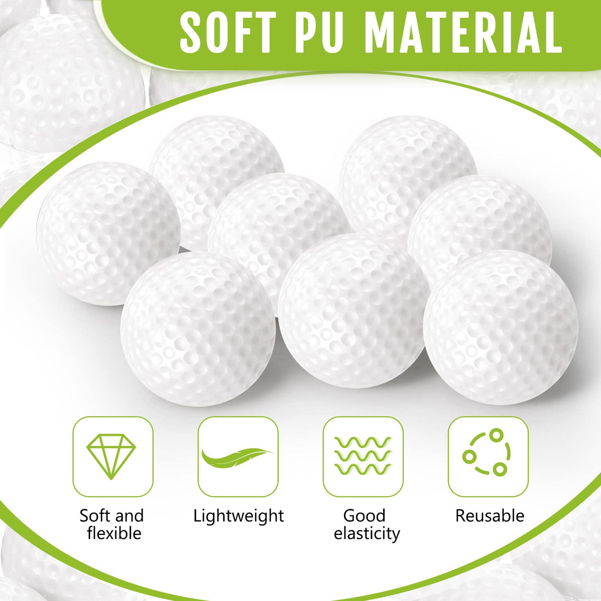 Junkin soft elastic foam golf ball offers safe indoor training.