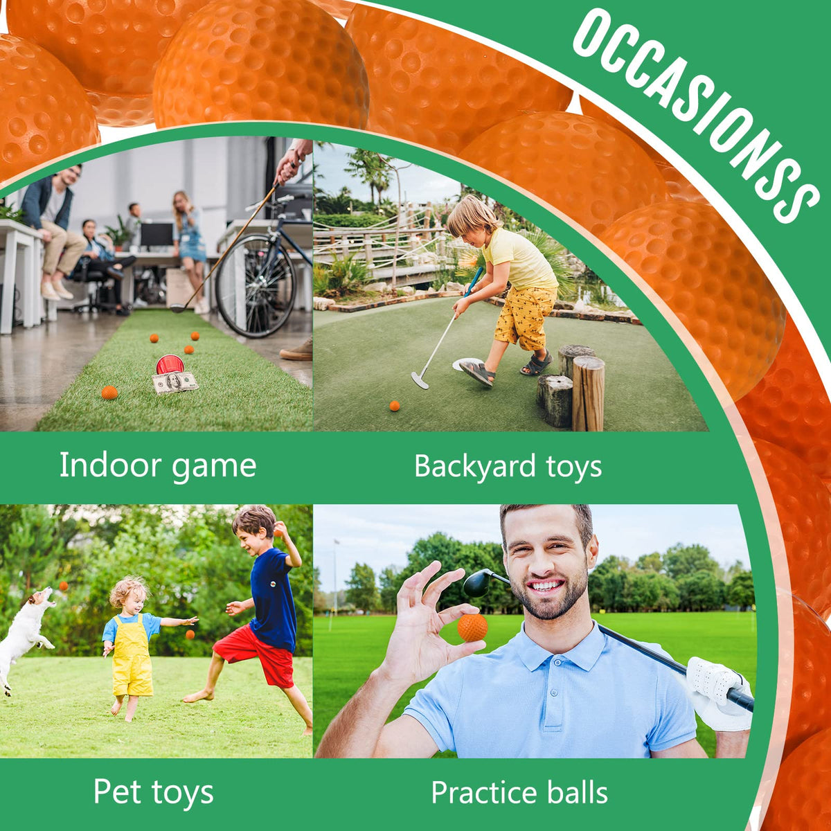 Junkin indoor-outdoor foam golf balls designed for versatile practice and flight feedback