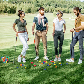 Junkin foam golf balls are kid-friendly for backyard play.