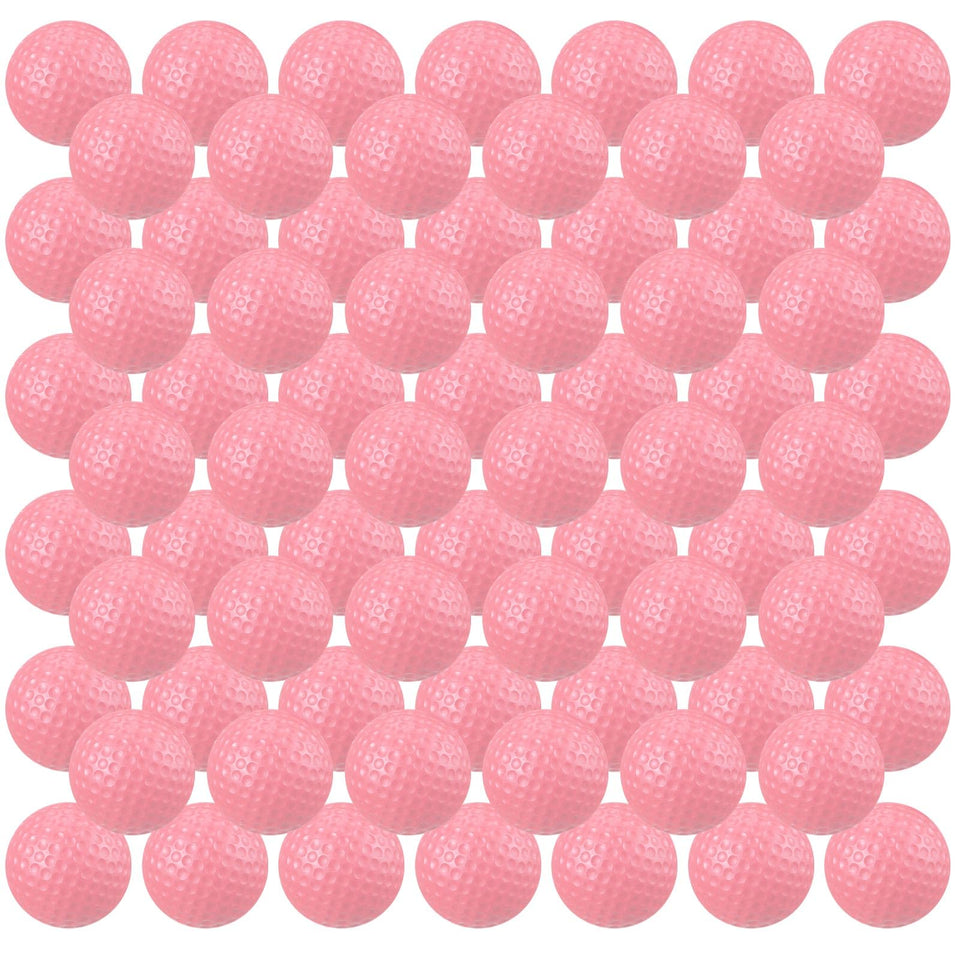 Junkin pink foam golf balls for indoor practice, easy to spot and safe.