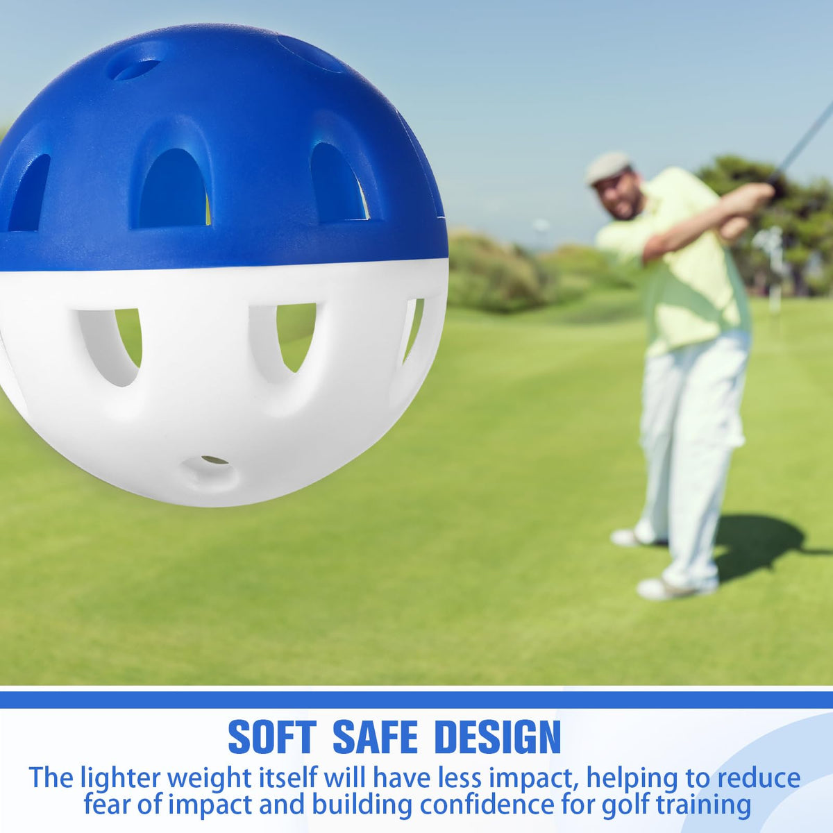 Junkin blue practice balls helping locate them indoors or outdoors during practice
