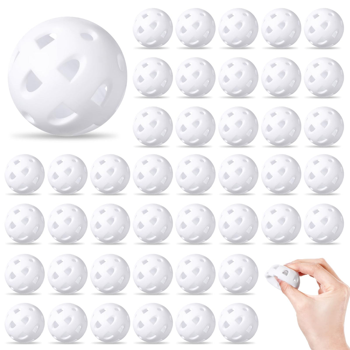 Junkin practice golf balls in foam with 1.65-inch size for safe indoor use.