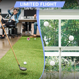 Realistic feel and flight cues provide swing feedback without causing damage.