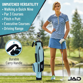 JUST AMAZING DEALS Sunday Golf Bag aqua compartments organize gear