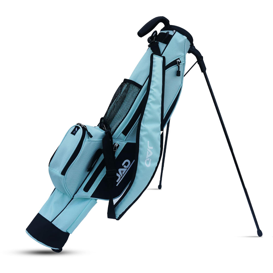 JUST AMAZING DEALS Sunday Golf Bag aqua side view for easy carrying on walks