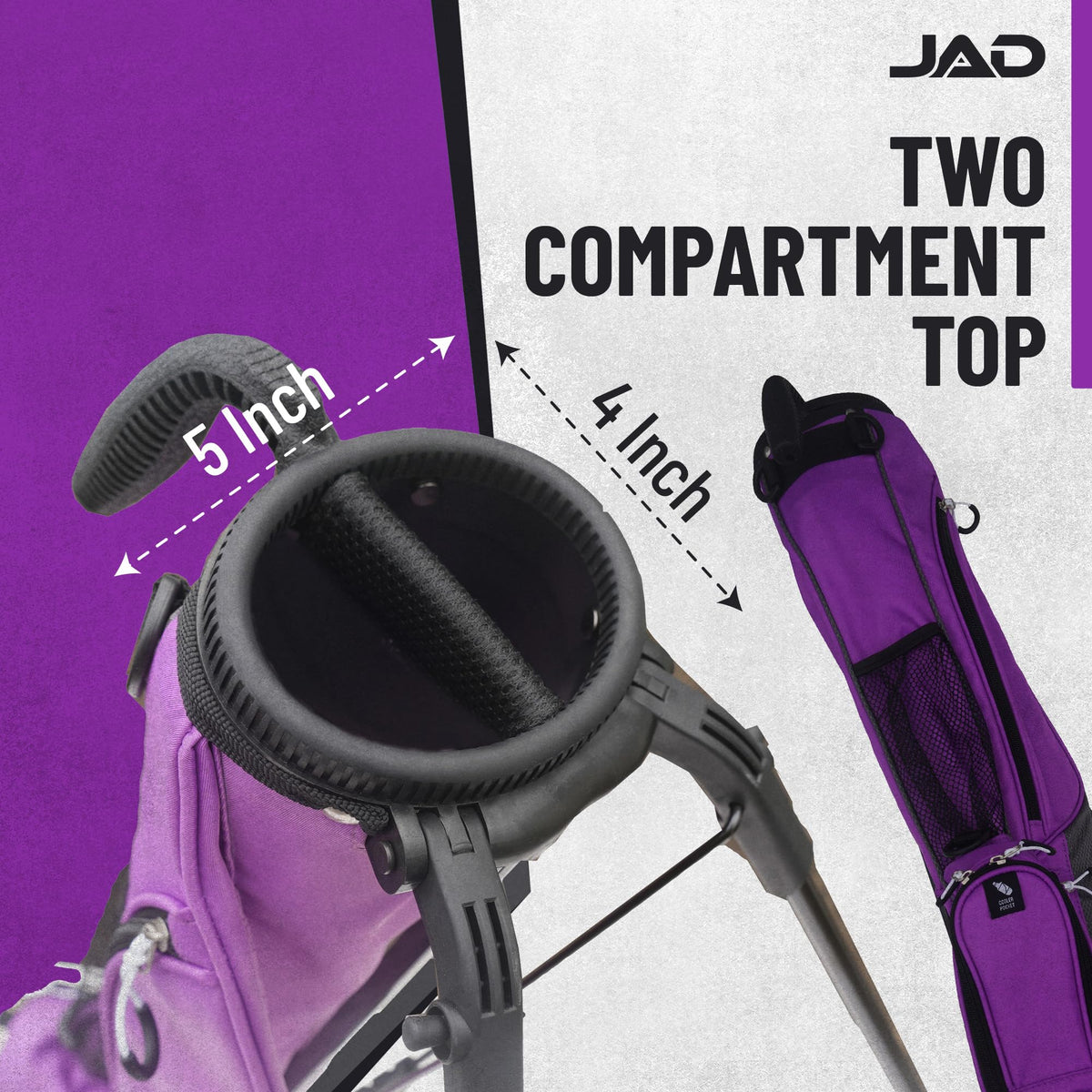 JUST AMAZING DEALS Sunday Golf Bag durable legs show quick stand setup on uneven terrain.