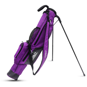 JUST AMAZING DEALS Sunday Golf Bag purple closeup highlights ultra-lightweight design for easy carrying.