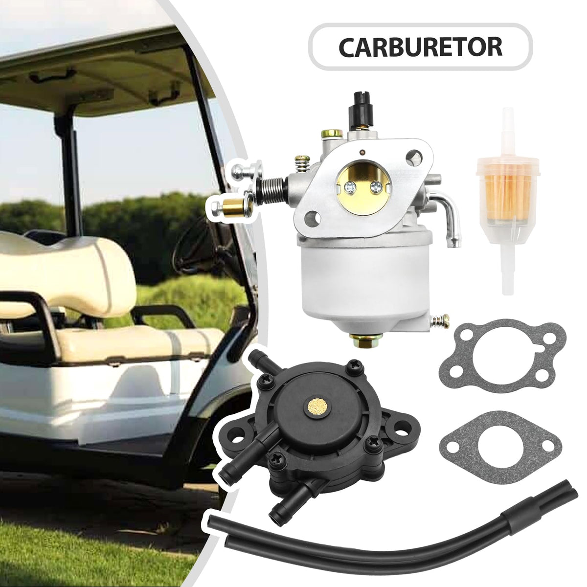 JUUDDENPARTS EZGO 295cc carburetor kit in-use on EZGO Marathon
