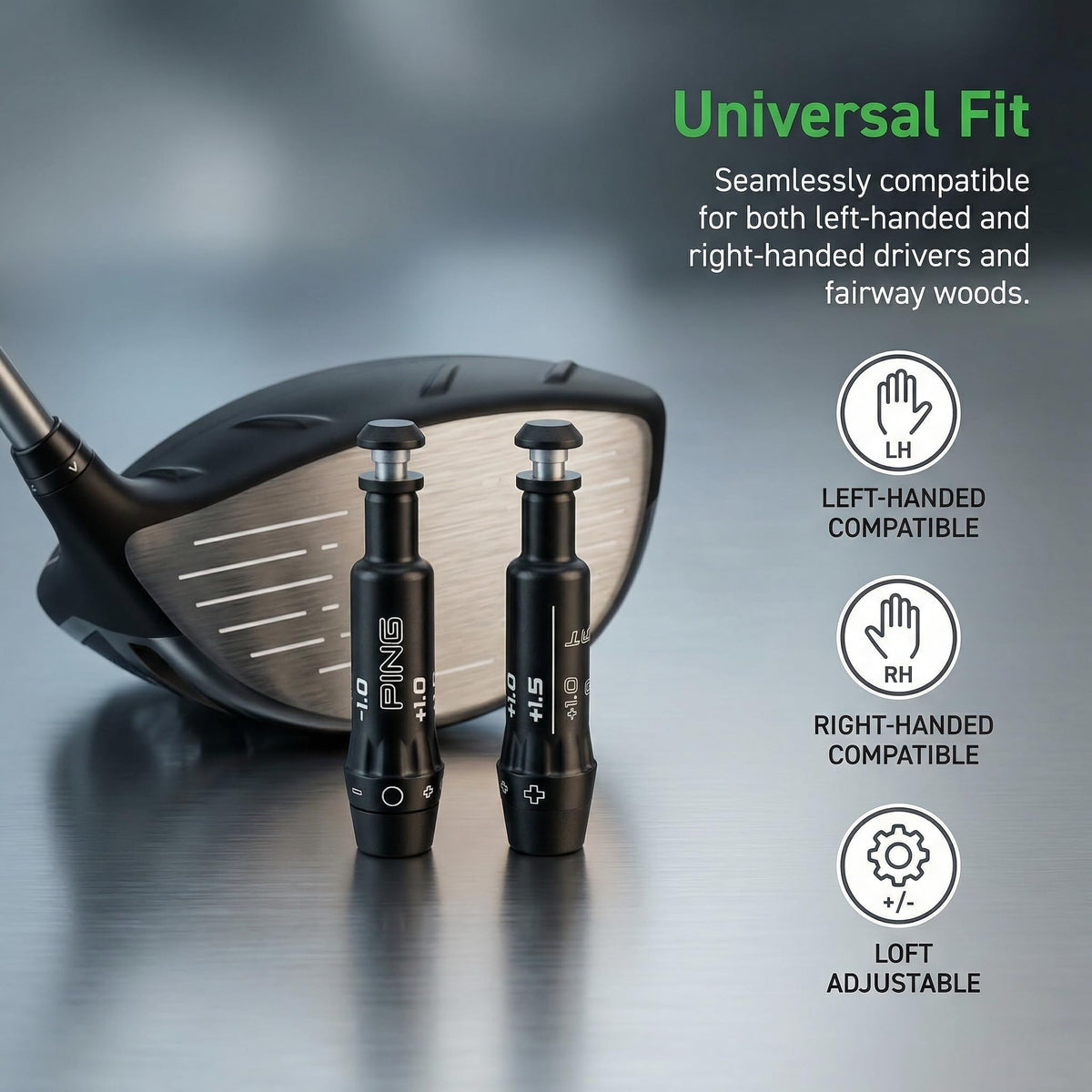 JVeensun universal left-right fit works with Ping G430 and G425 drivers.