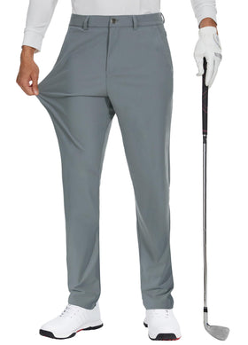 JWM men's golf dress pant stretch front view shows a sleek silhouette for on-course wear.