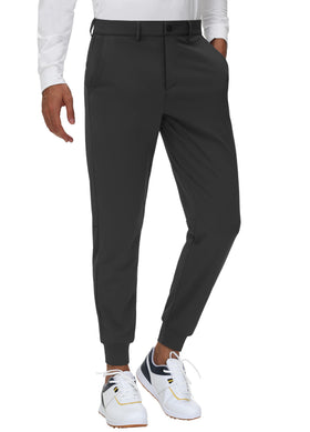 JWM men’s stretch golf joggers with belt loops for secure fit on the course
