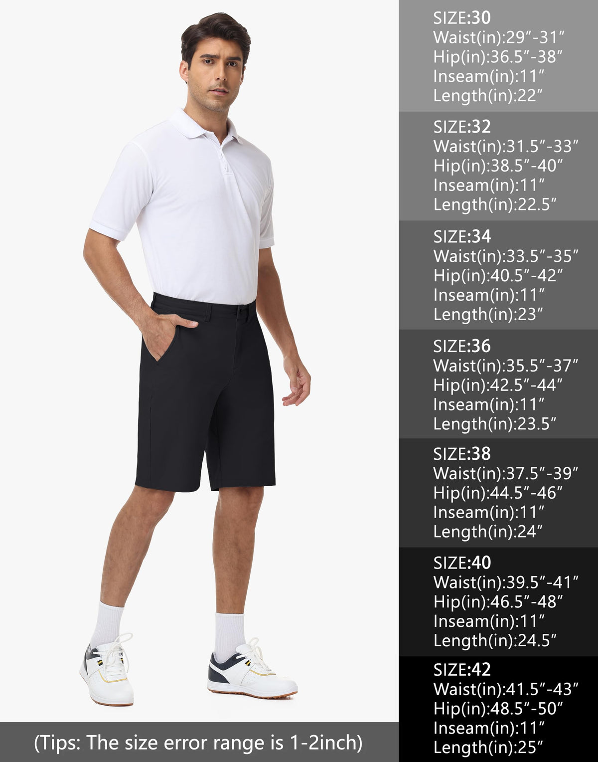 11-inch inseam on JWM shorts balances coverage and mobility.