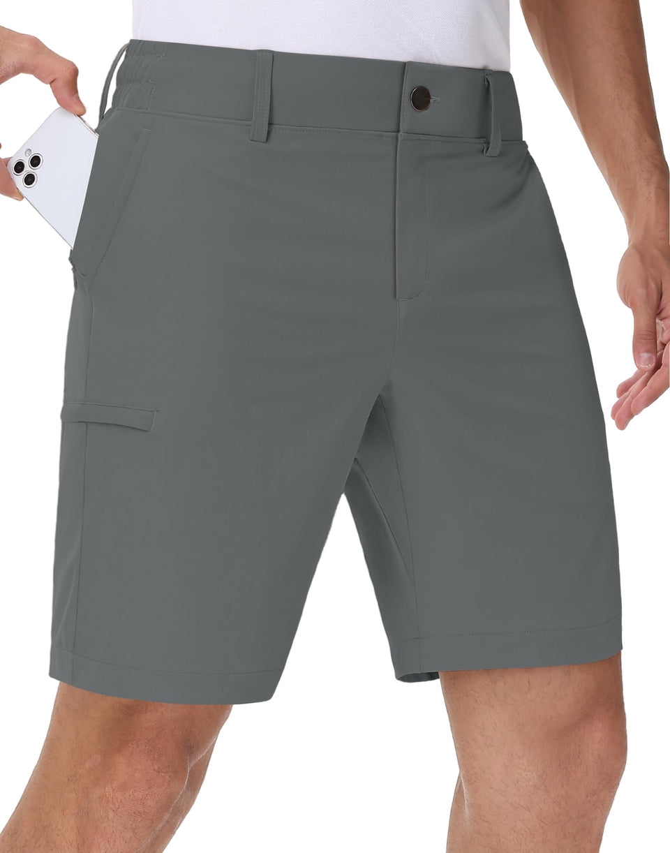 JWM men's 7-inch golf shorts with six pockets for secure, easy-access storage