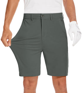 JWM men's 7-inch stretch golf shorts with flat-front for on-course comfort