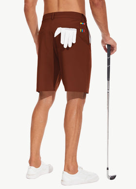 JWM shorts with tee caddy loops for quick access on the course.