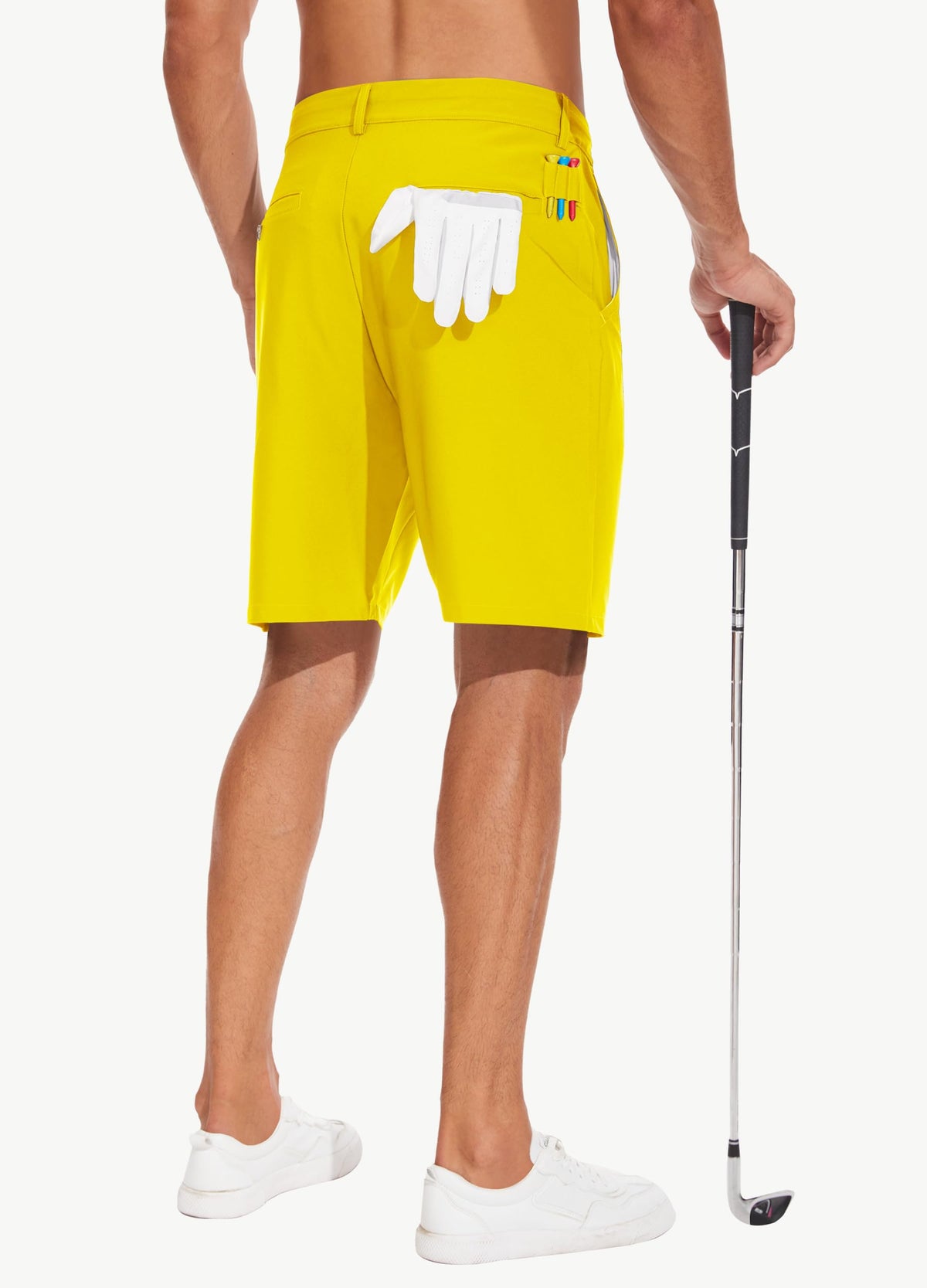 JWM shorts feature tee caddy loops for easy tee access on the course