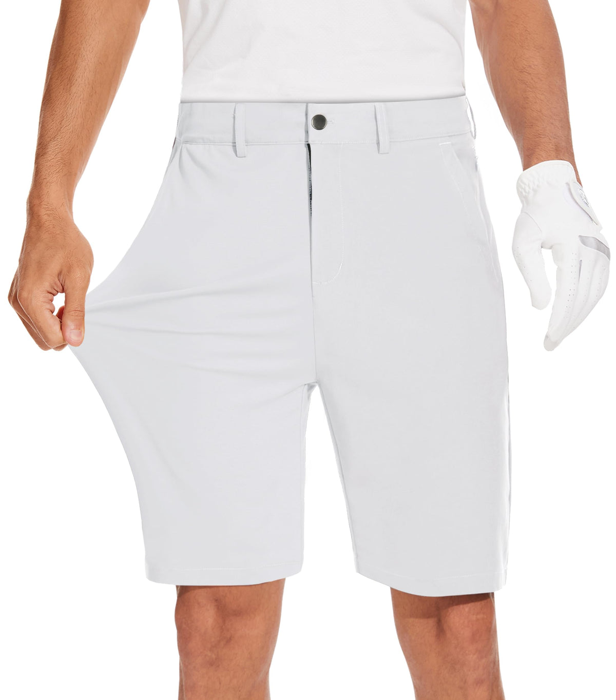 JWM men's 9-inch stretch golf shorts front view for lightweight course comfort