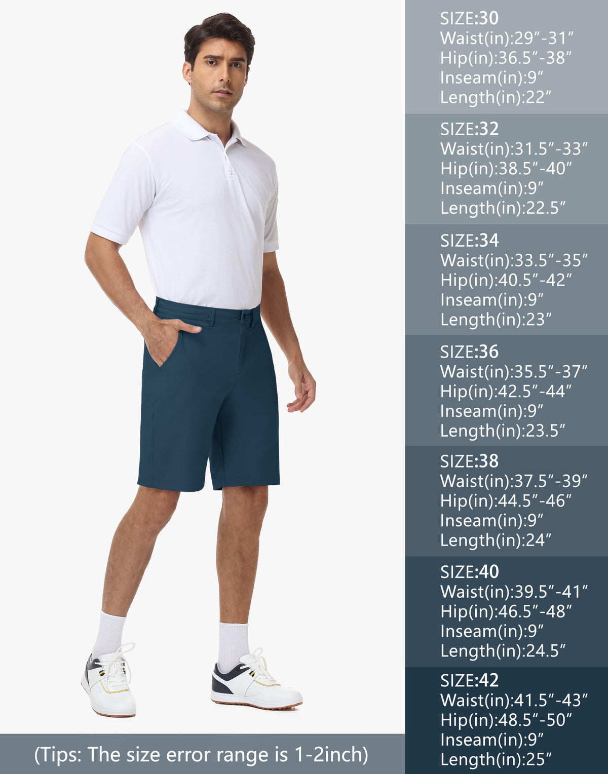 JWM stretch shorts with leg zip pocket for phone or keys on the go.
