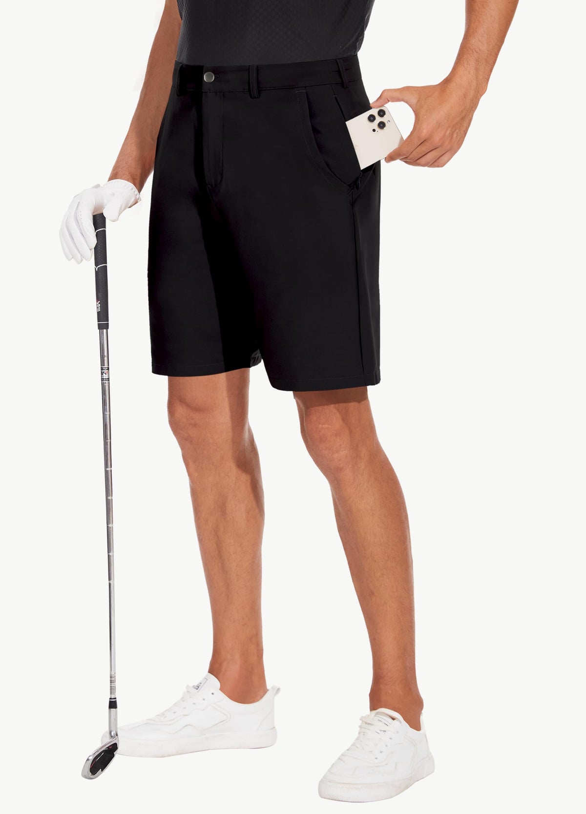 JWM shorts side view highlighting slim silhouette and all-day comfort
