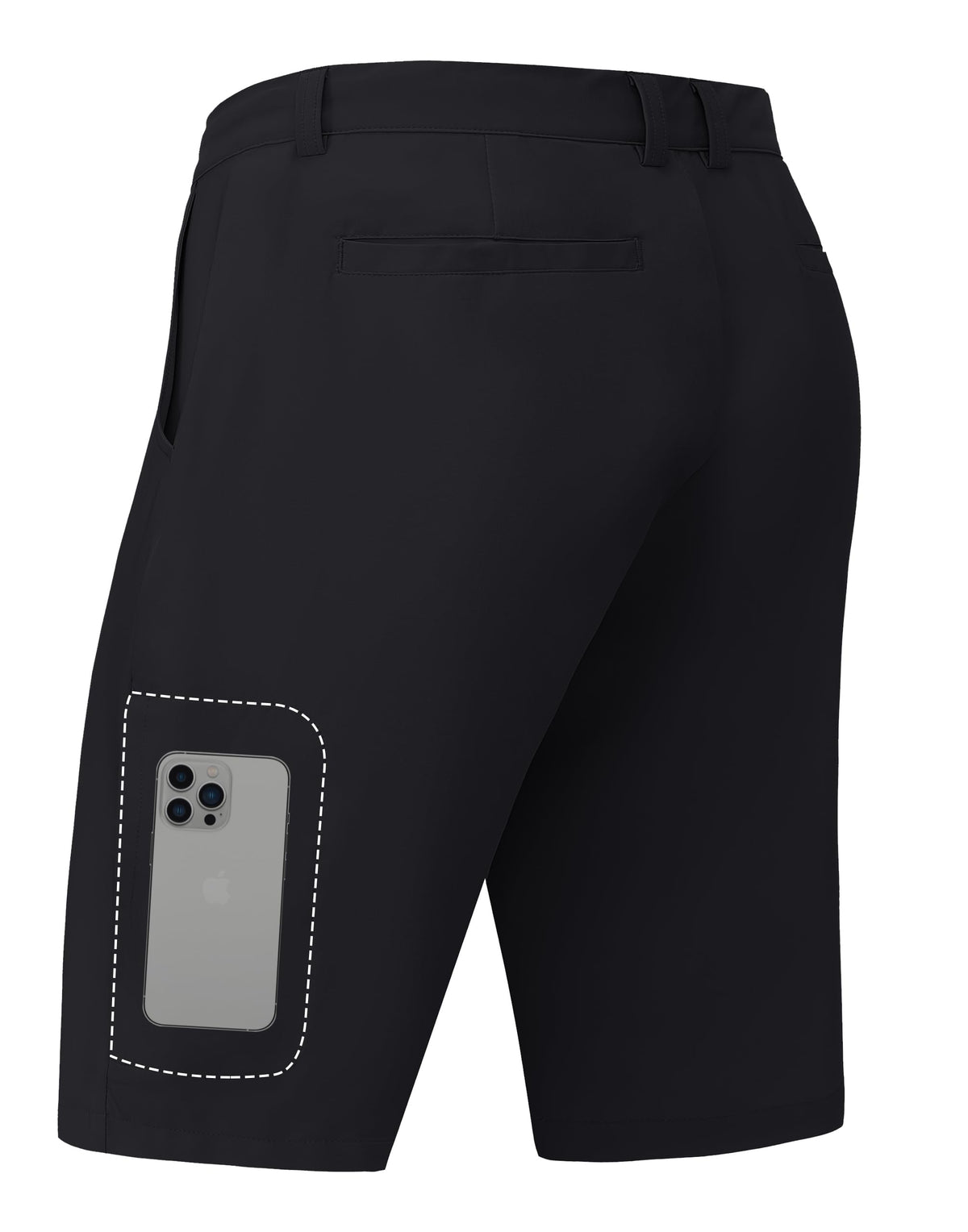 JWM mens 9-inch stretch golf shorts with gripper waistband for secure swing