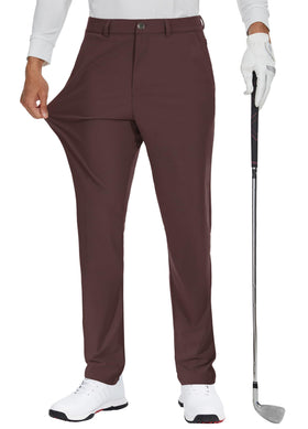 JWM men's golf dress pant stretch with anti-ball crushing gusset for improved mobility