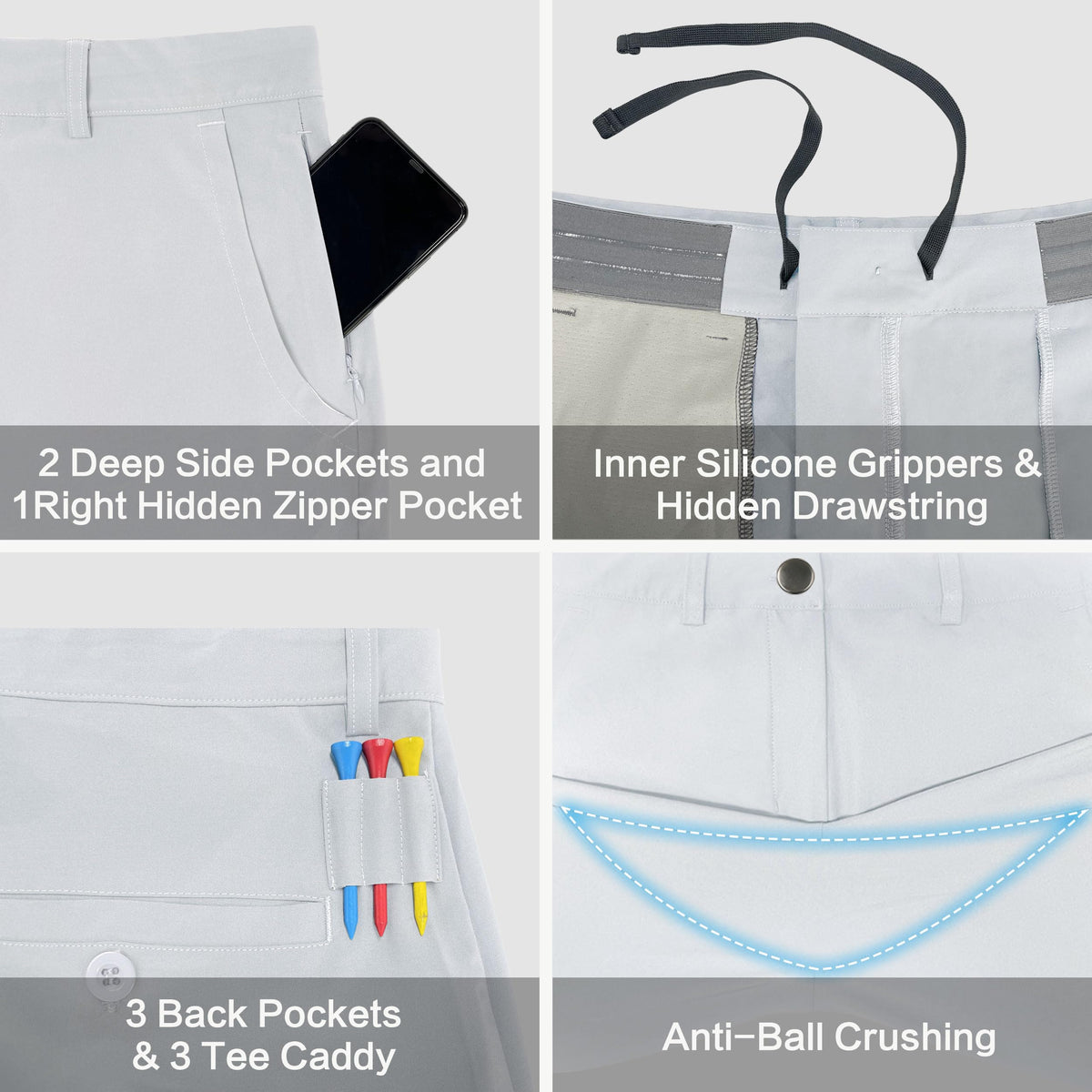 JWM stretch fabric shows wrinkle-resistance for crisp looks from tee to post-round.