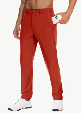 JWM men's golf dress pants stretch back pockets; secure storage during play