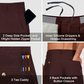 JWM shorts feature inner silicone grippers to keep shirts tucked