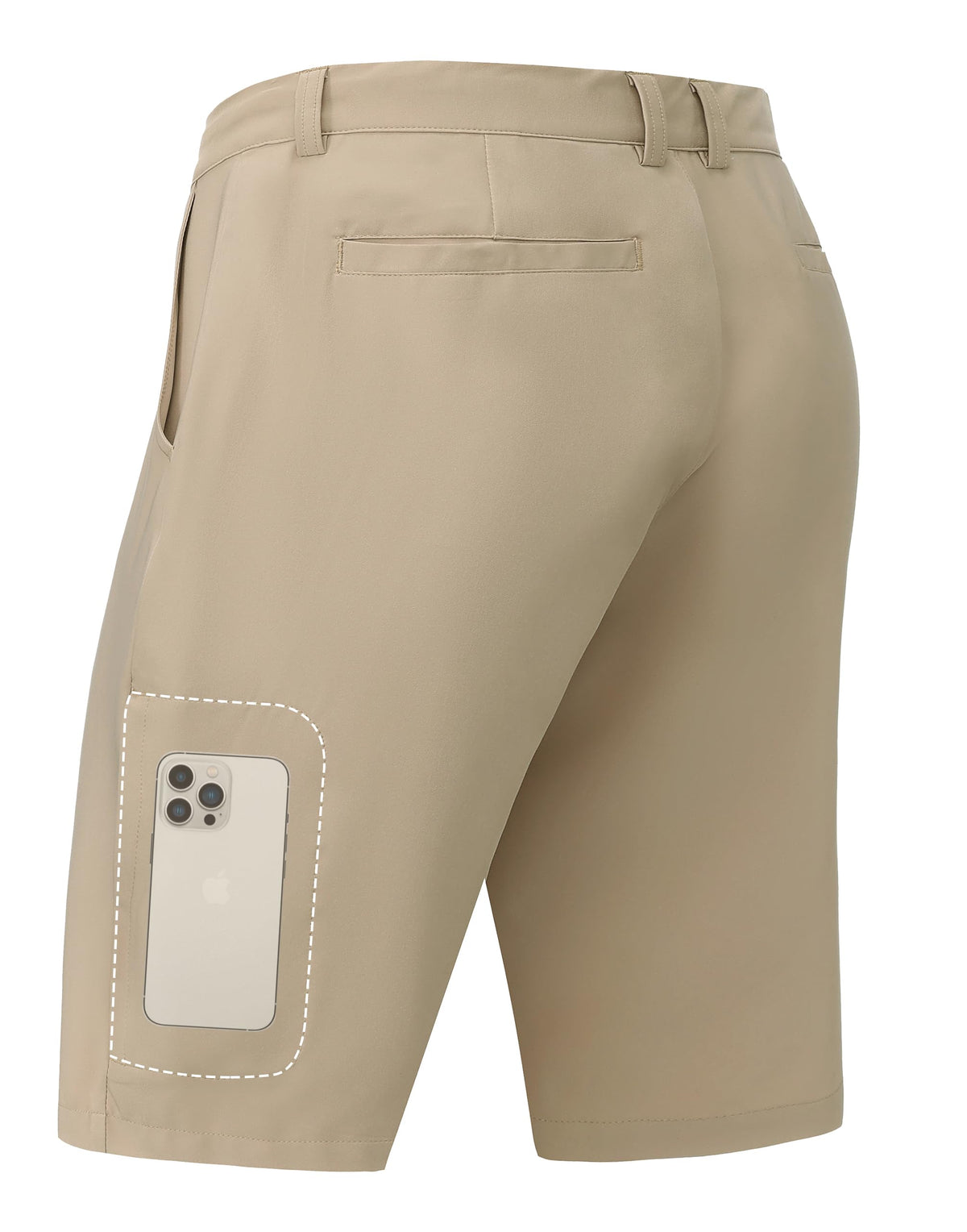 JWM men's stretch golf shorts with 11-inch quick-dry fabric for on-course performance.