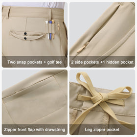 JWM mens stretch golf shorts tee caddy loops for easy access during play.
