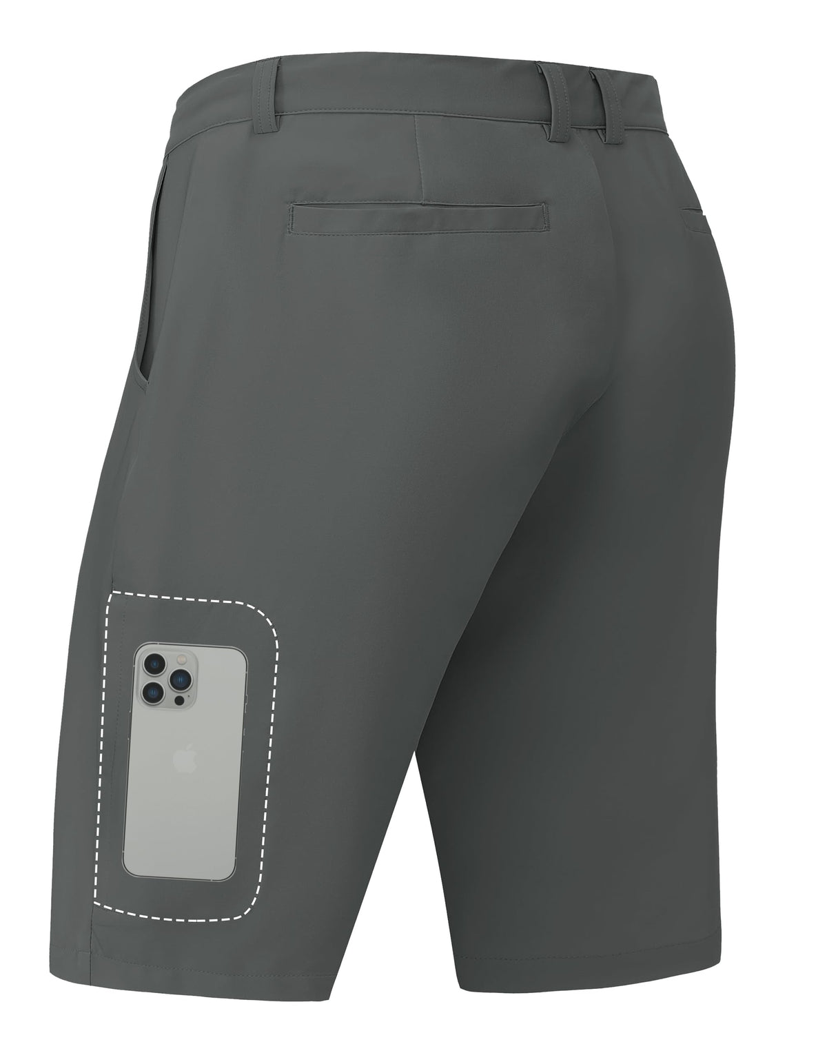 JWM Mens Stretch Golf Shorts with inner silicone grippers for secure fit